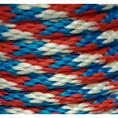 Solid Braid PPM touw 10 mm rood/wit/blauw